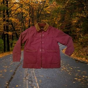 Red Sherpa Winter Chore Coat